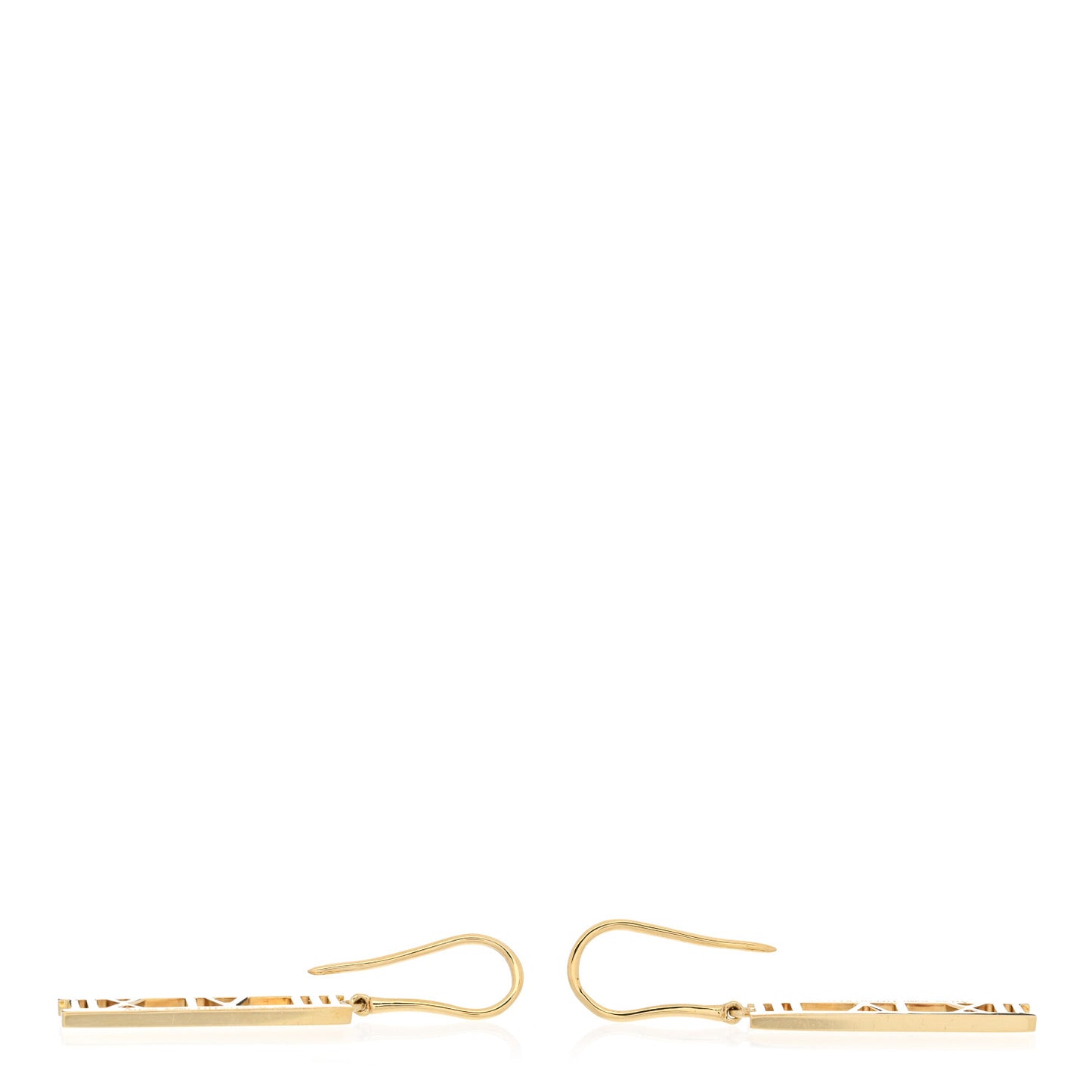 18K Yellow Gold Atlas Bar Drop Earrings