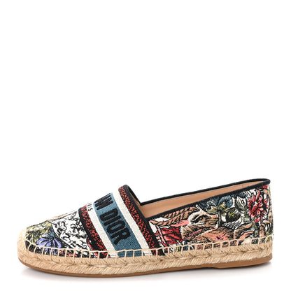 Christian Dior Canvas Mille Fleurs Embroidered Granville Espadrille 36 Multicolor 1 of 8