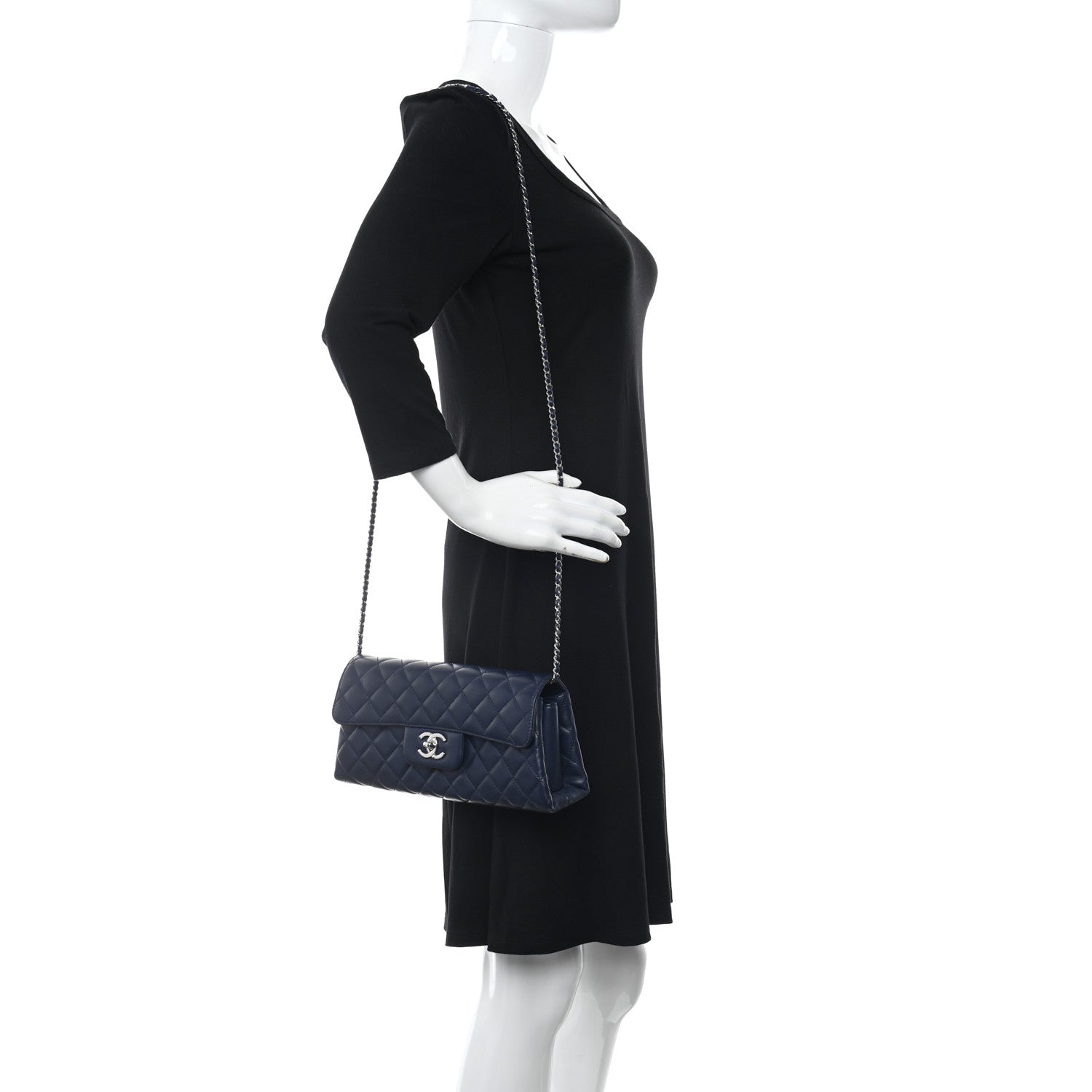 Chanel Lambskin Quilted By 4 Flap Crossbody Navy 2 of 10