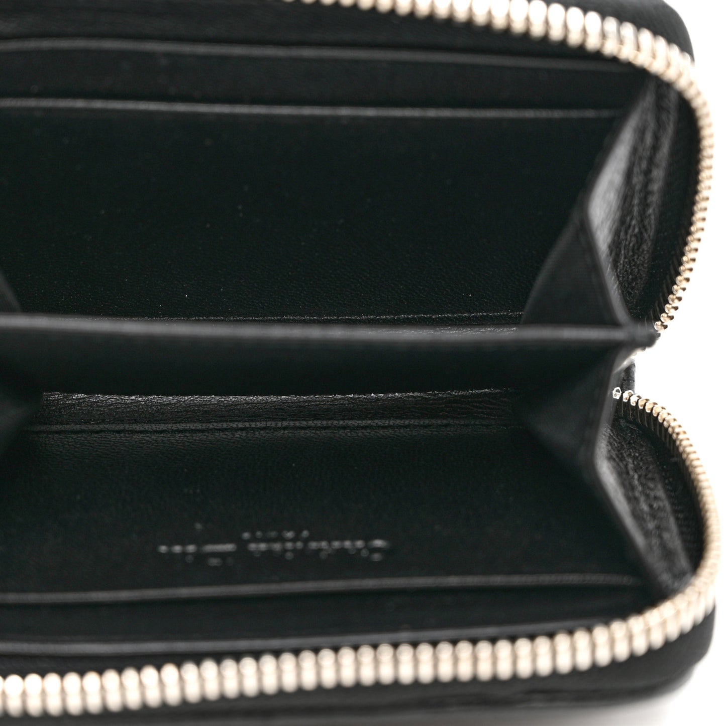Calfskin Cannage Compact Zip Card Wallet Black