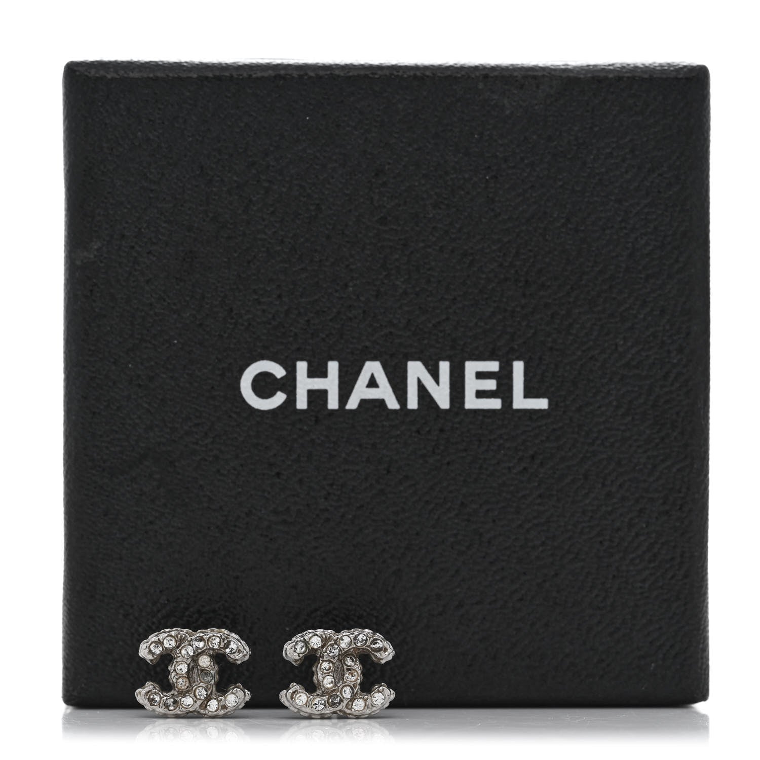 Chanel Crystal Mini CC Earrings Silver 5 of 5