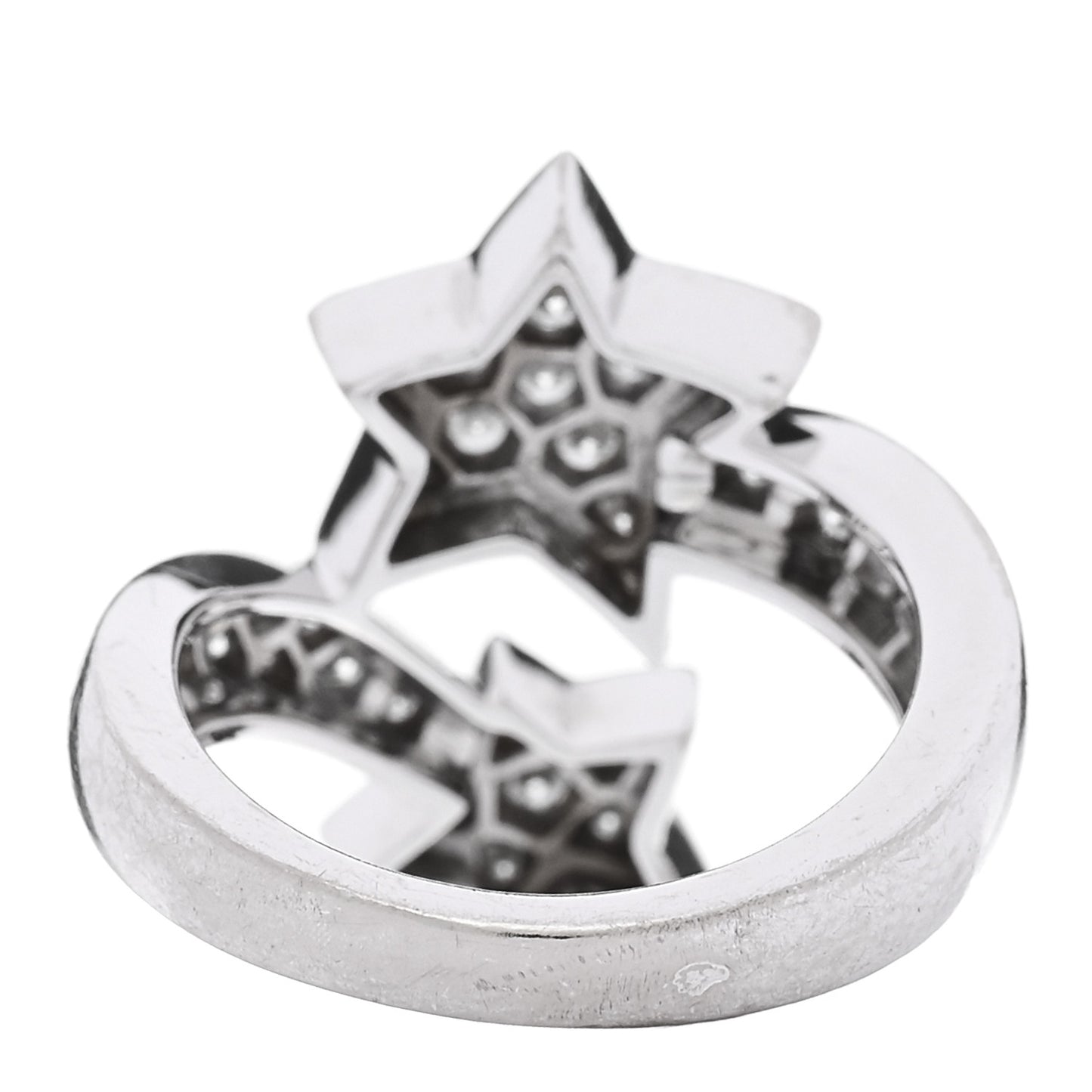 18K White Gold Diamond Comete Geode Ring 50 5.25