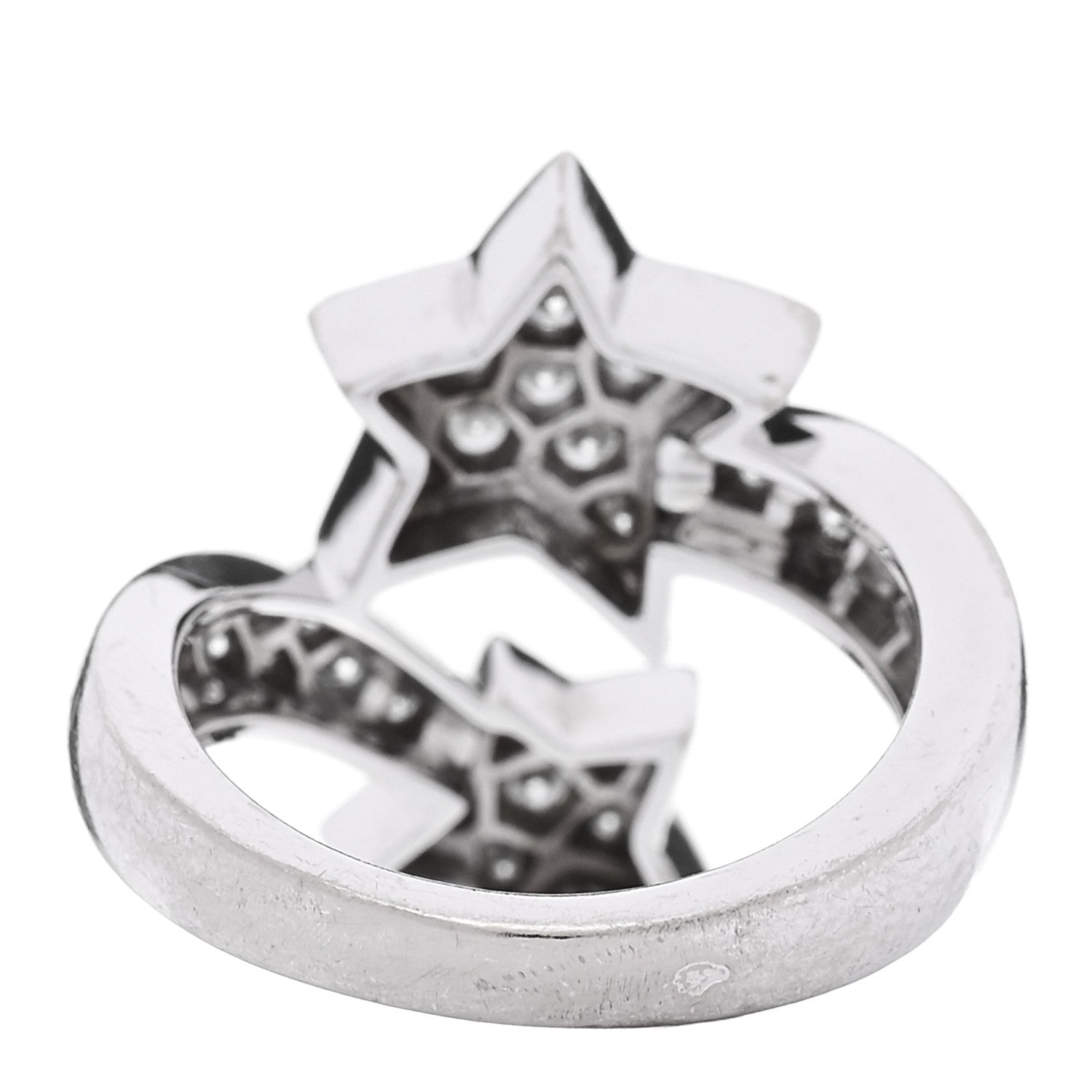 Chanel 18K White Gold Diamond Comete Geode Ring 50 5.25 3 of 4