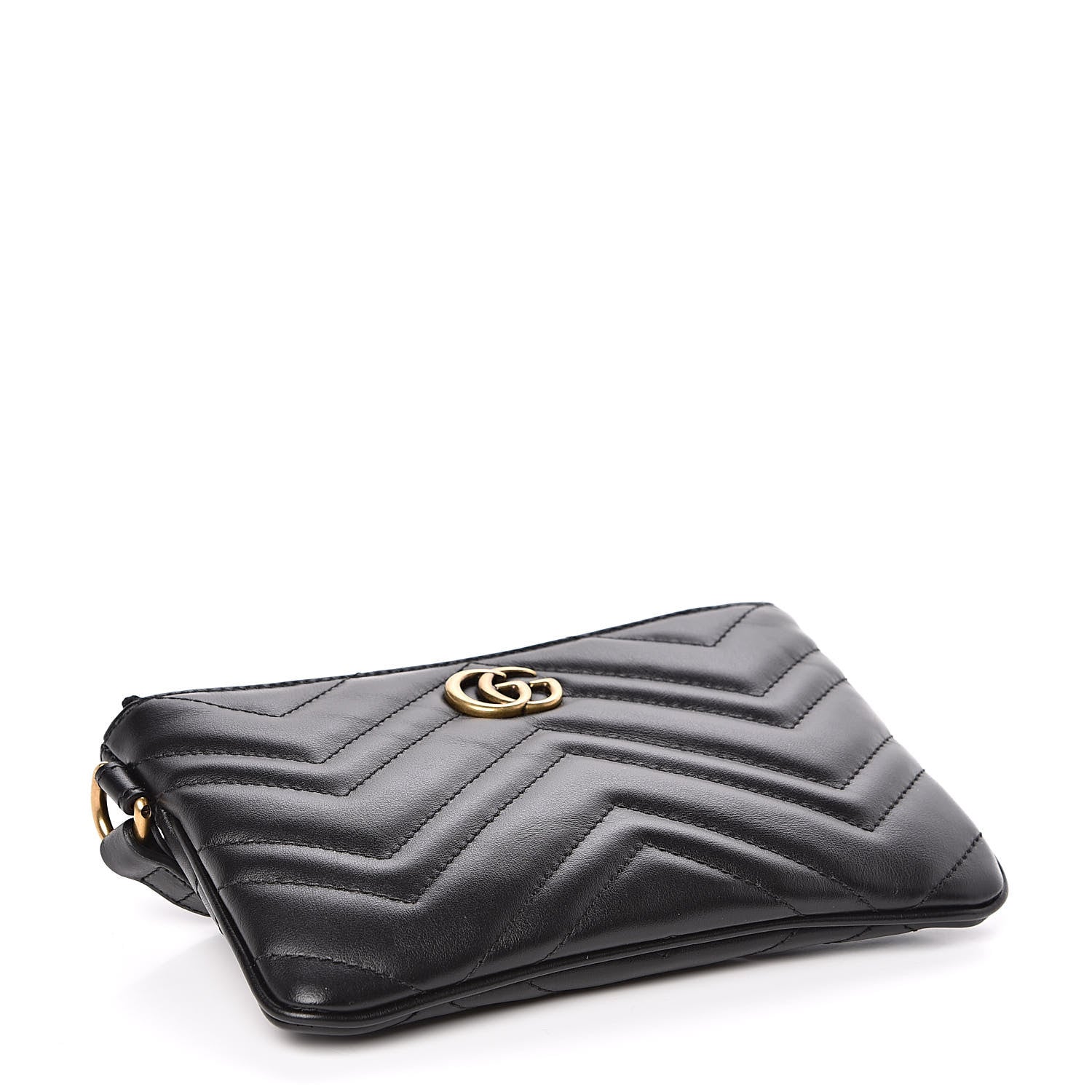 Gucci Calfskin Matelasse GG Marmont Wrist Wallet Black 4 of 8