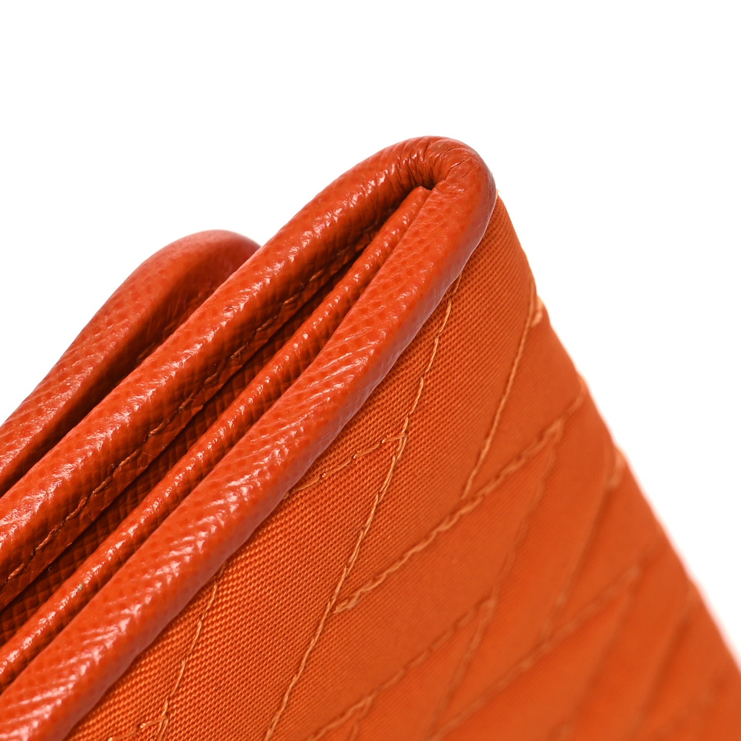 Tessuto Impuntu Triangle Continental Flap Wallet Orange