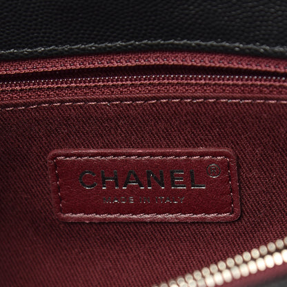 Chanel Caviar Chevron Quilted Small Coco Handle Flap Black 7 of 11