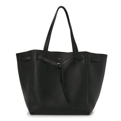 Celine Soft Grained Calfskin Small Belt Cabas Phantom Black 1 of 8