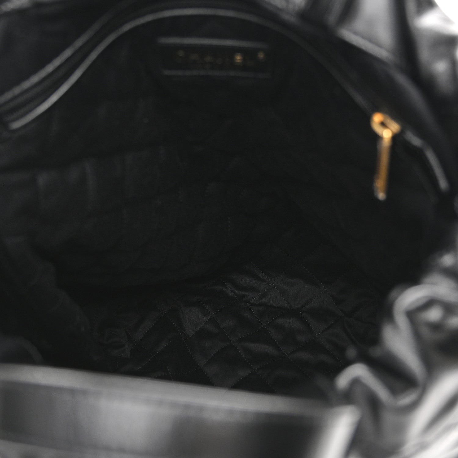 Chanel Shiny Calfskin Quilted Chanel 22 Backpack Black 1774359