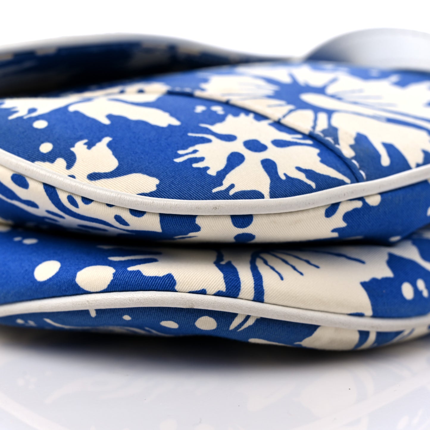 Canvas Hibiscus Surf Chick Saddle Bag Blue White