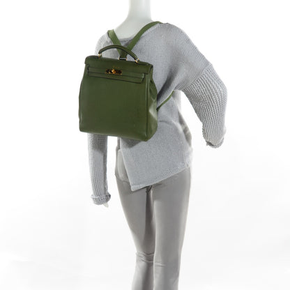 Hermes Buffle Gala Kelly Ado Backpack 28 Vert Olive 8 of 15