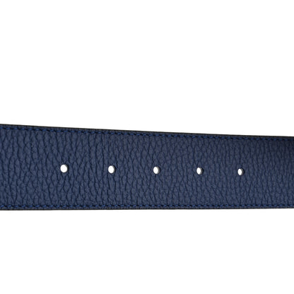 Louis Vuitton Calfskin 40mm Damier LV Reversible Belt 100 40 Black Midnight Navy 5 of 7