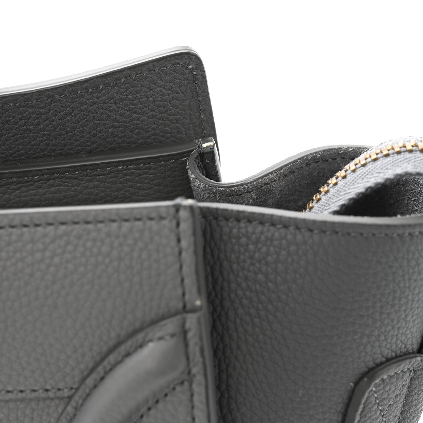 Baby Drummed Calfskin Micro Luggage Kohl