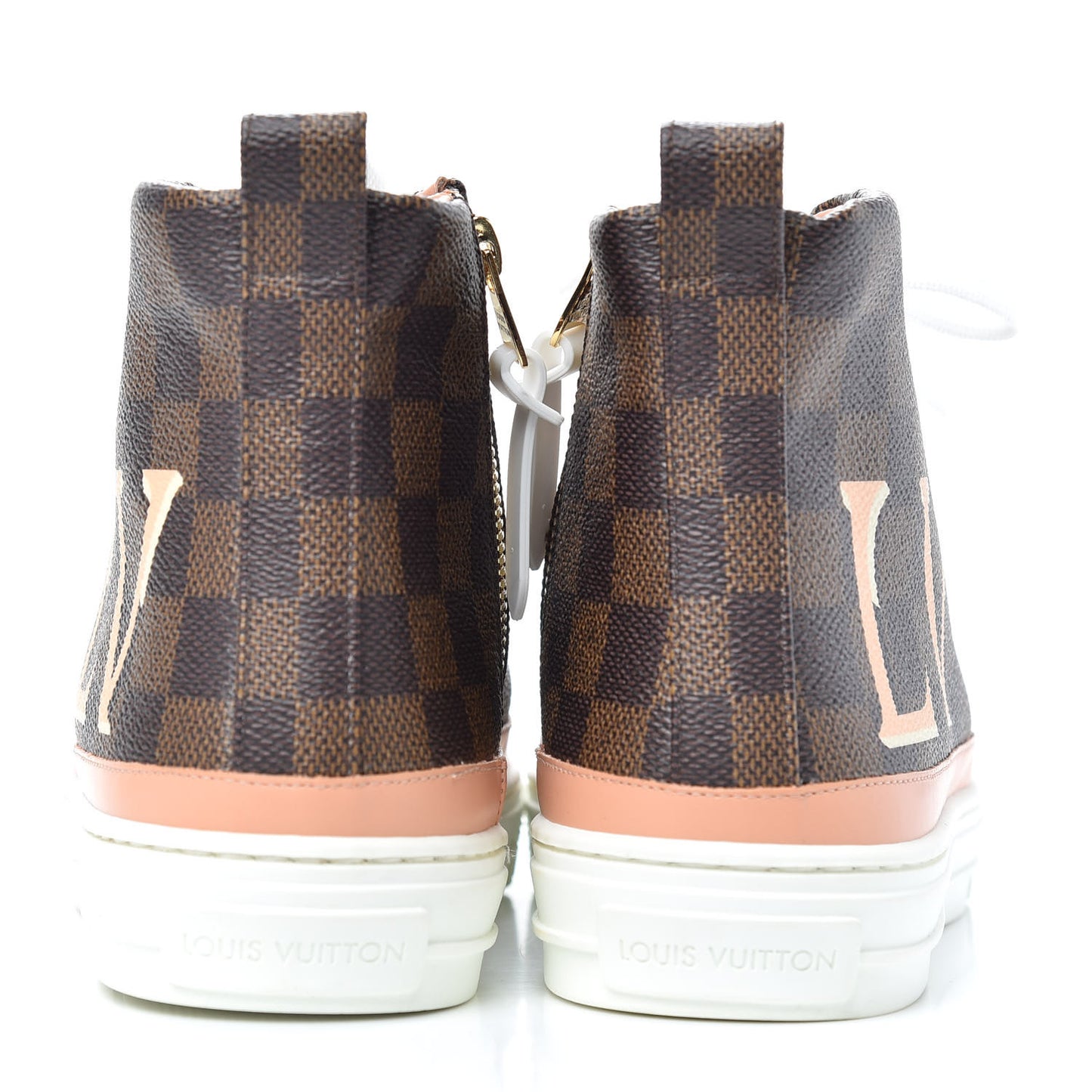 Damier Ebene Stellar High Top Sneakers 38 Venus Pink