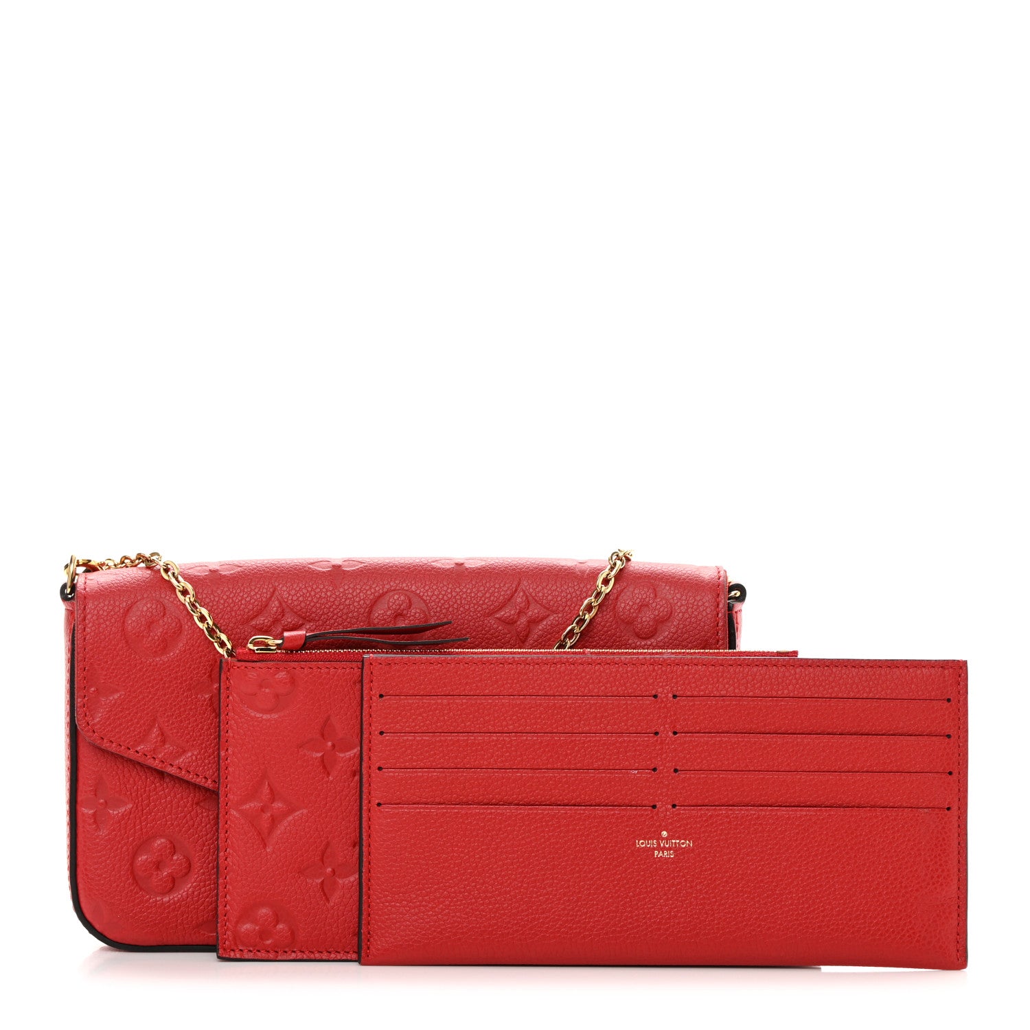 Louis Vuitton Empreinte Pochette Felicie Chain Wallet Scarlet 1 of 15