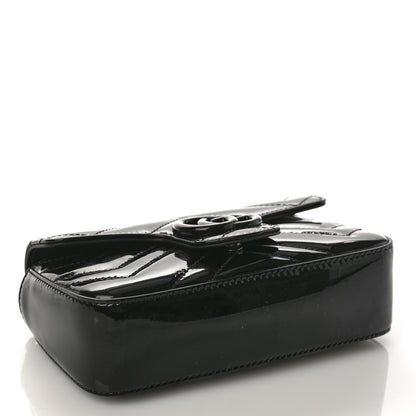 Gucci Patent Lambskin Enamel Matelasse Monochrome Super Mini GG Marmont Shoulder Bag Black 4 of 8