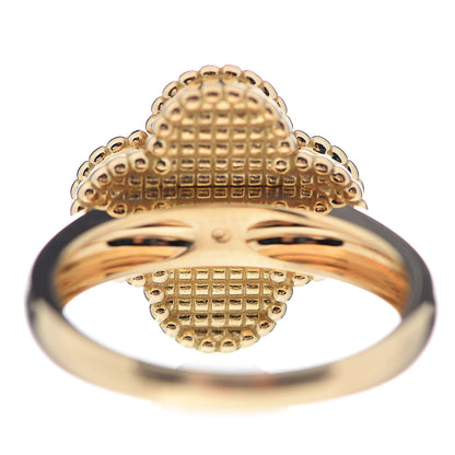 Van Cleef & Arpels 18K Yellow Gold Black Onyx Diamond Vintage Alhambra Ring 52 6 3 of 6