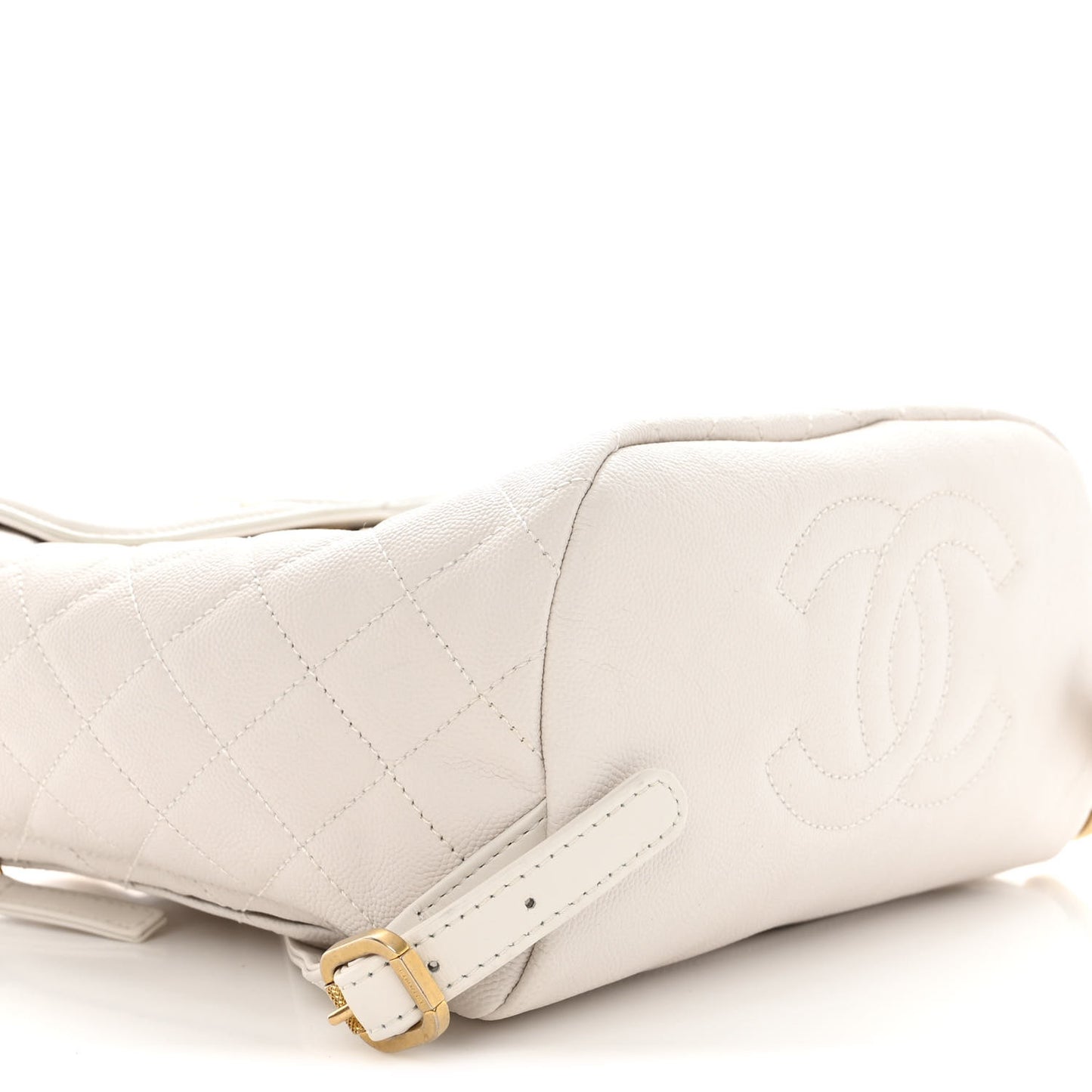 Caviar Quilted Filigree Backpack White