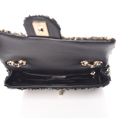 Chanel Sequin Classic Mini Flap Black Gold 5 of 9