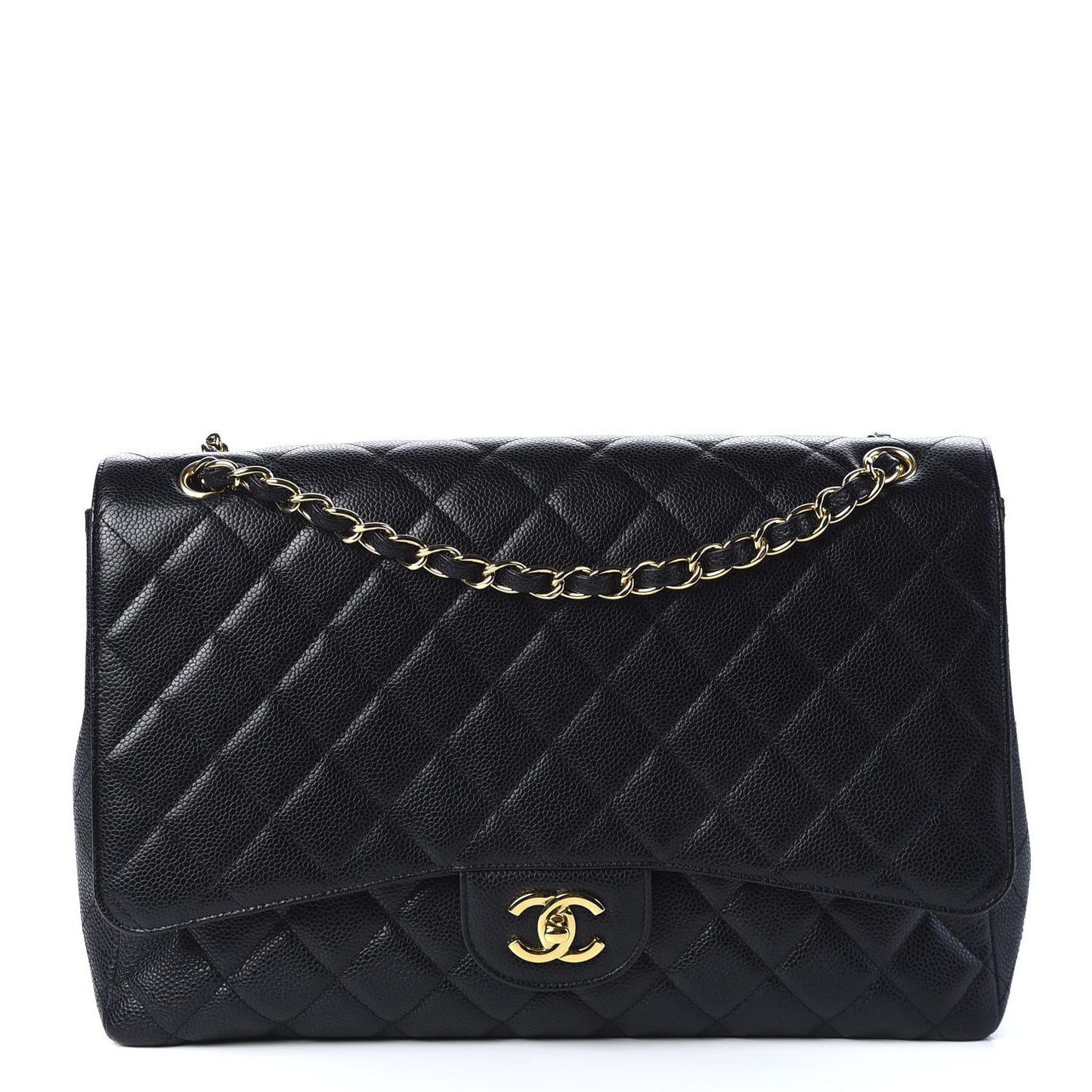 Caviar Quilted Maxi Single Flap Black
