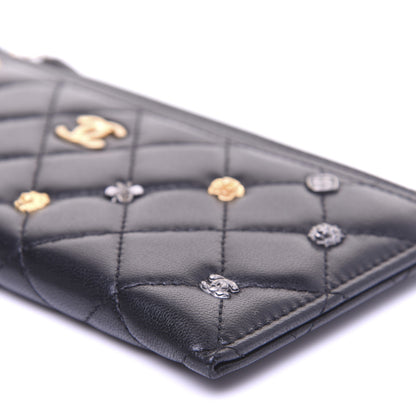 Chanel Lambskin Quilted Lucky Charms Classic Zip Pouch Black 7 of 11