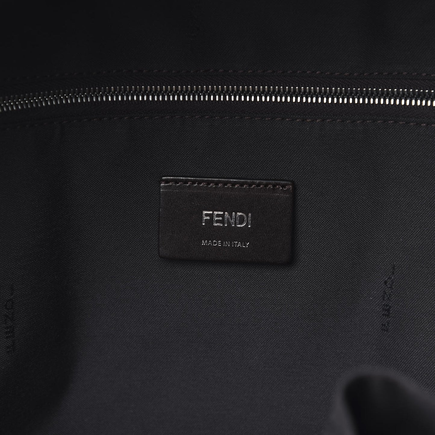 Glazed Fabric Vitello Century FF 1974 Stamp Patch Pocket Backpack Mogano Panna Black