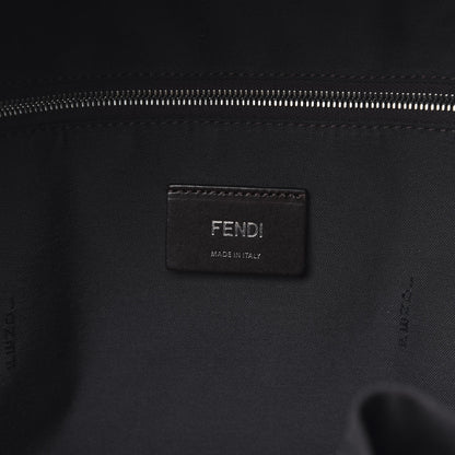 Fendi Glazed Fabric Vitello Century FF 1974 Stamp Patch Pocket Backpack Mogano Panna Black 5 of 10