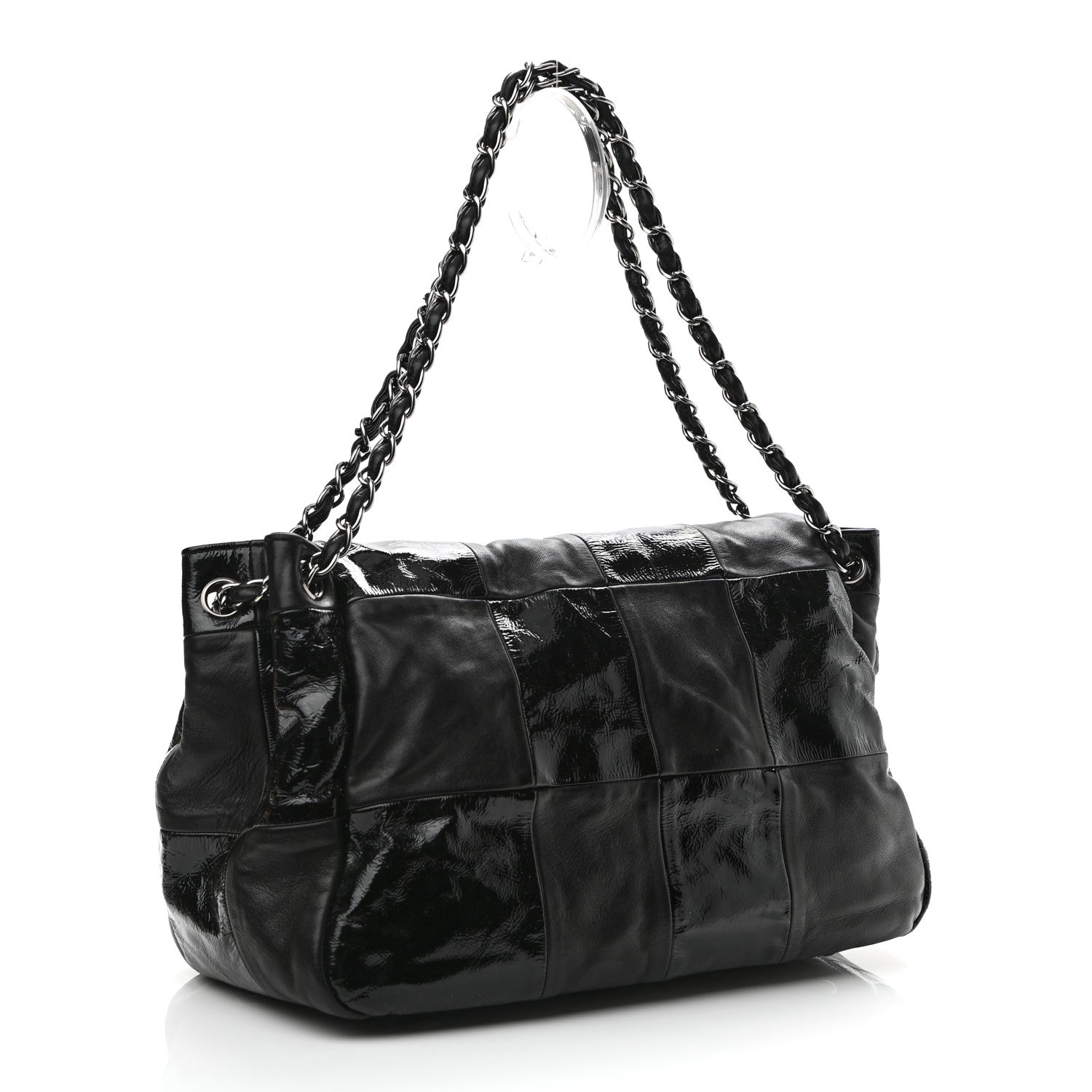 Chanel Lambskin Patent Calfskin Brooklyn Patchwork Flap Black 3 of 12