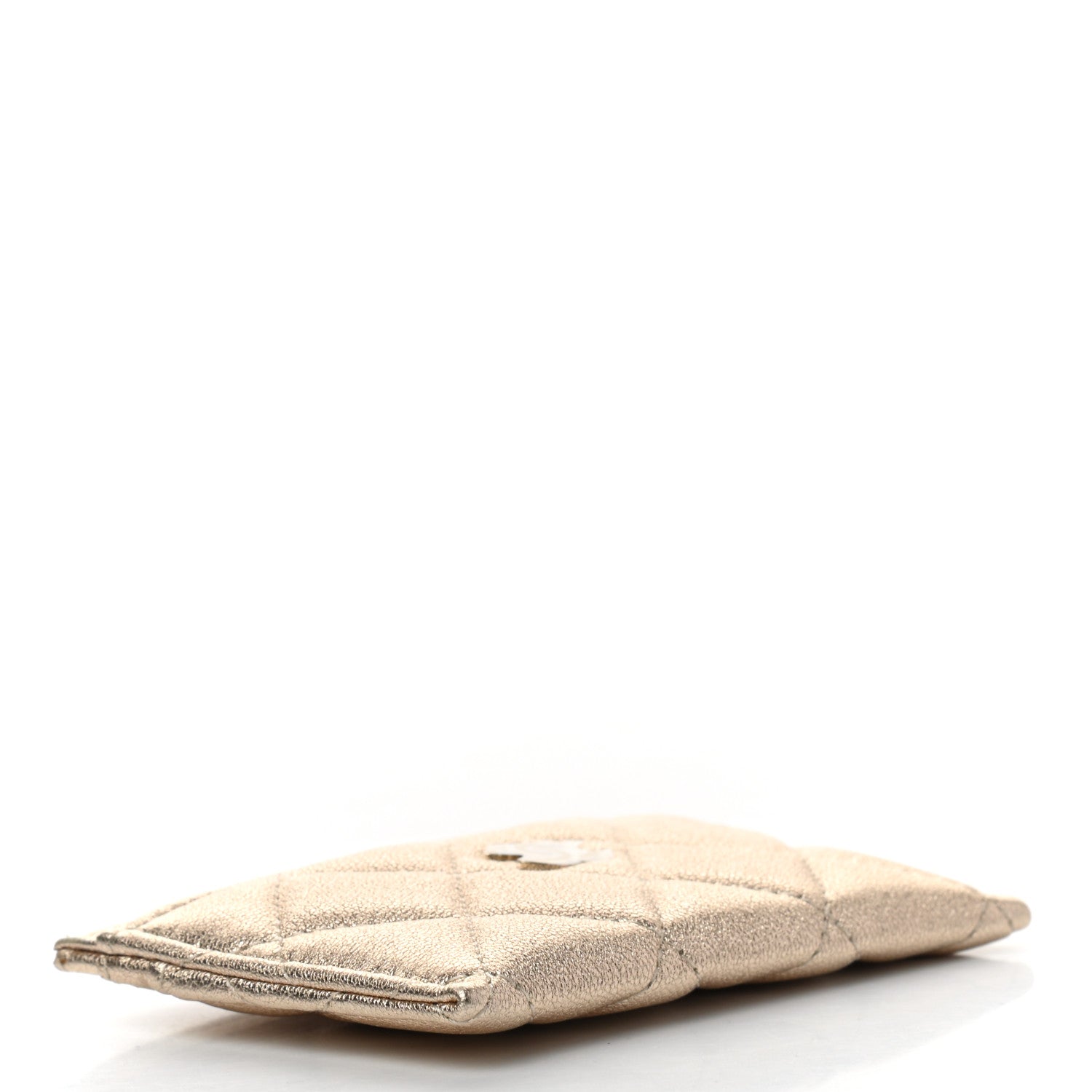 Chanel Metallic Lambskin Quilted CC Card Holder Gold 4 of 8
