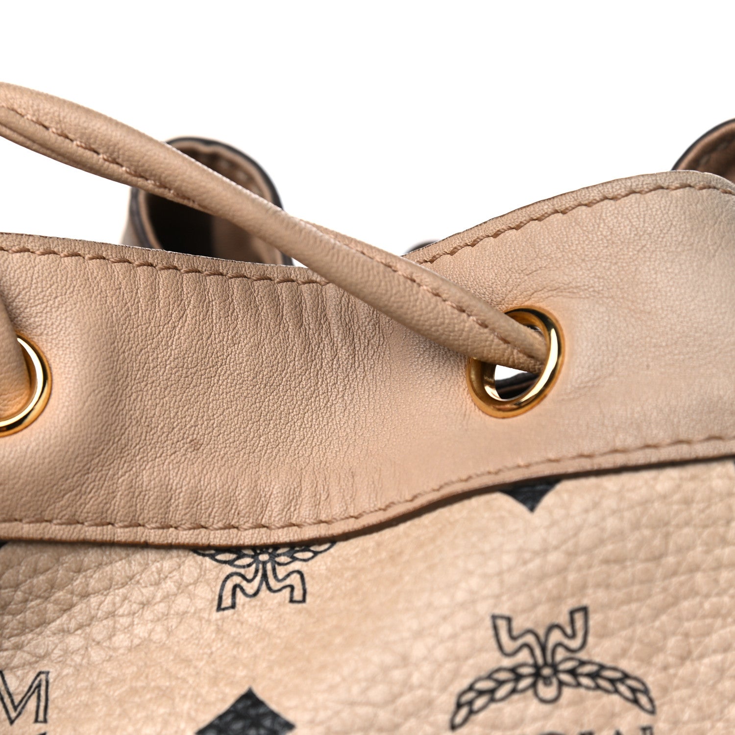 MCM Visetos Essential Drawstring Bucket Bag Beige 16 of 20