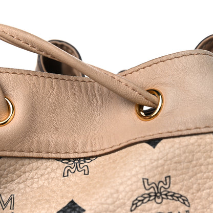 MCM Visetos Essential Drawstring Bucket Bag Beige 16 of 20