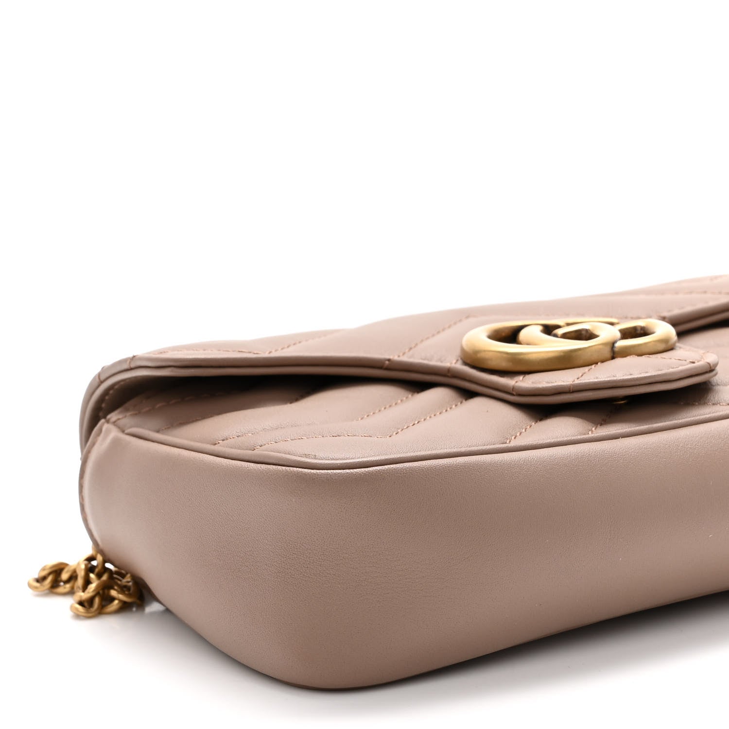 Gucci Calfskin Matelasse Super Mini GG Marmont Shoulder Bag Porcelain Rose 9 of 10