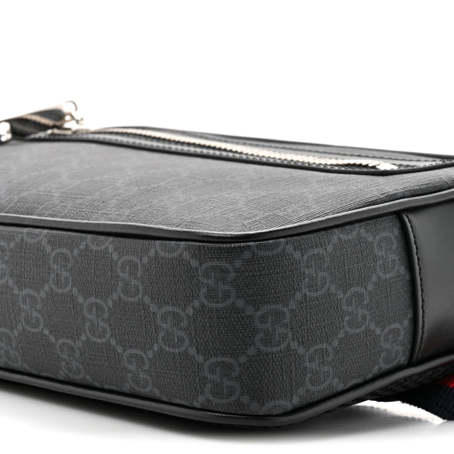 Gucci Soft GG Supreme Monogram Web Belt Bag Black Grey 9 of 10