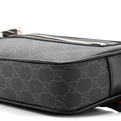Gucci Soft GG Supreme Monogram Web Belt Bag Black Grey 9 of 10