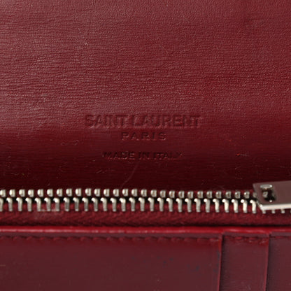 Saint Laurent Calfskin Fragments Flap Wallet Dark Red 6 of 8