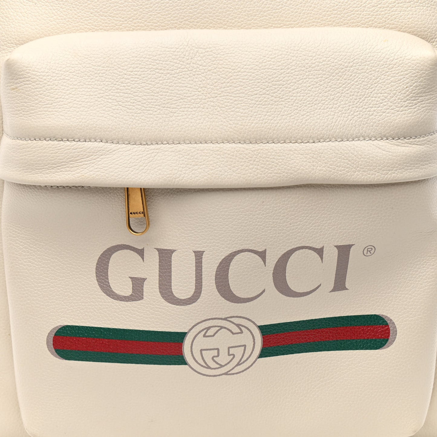Calfskin Logo Day Backpack Mystic White