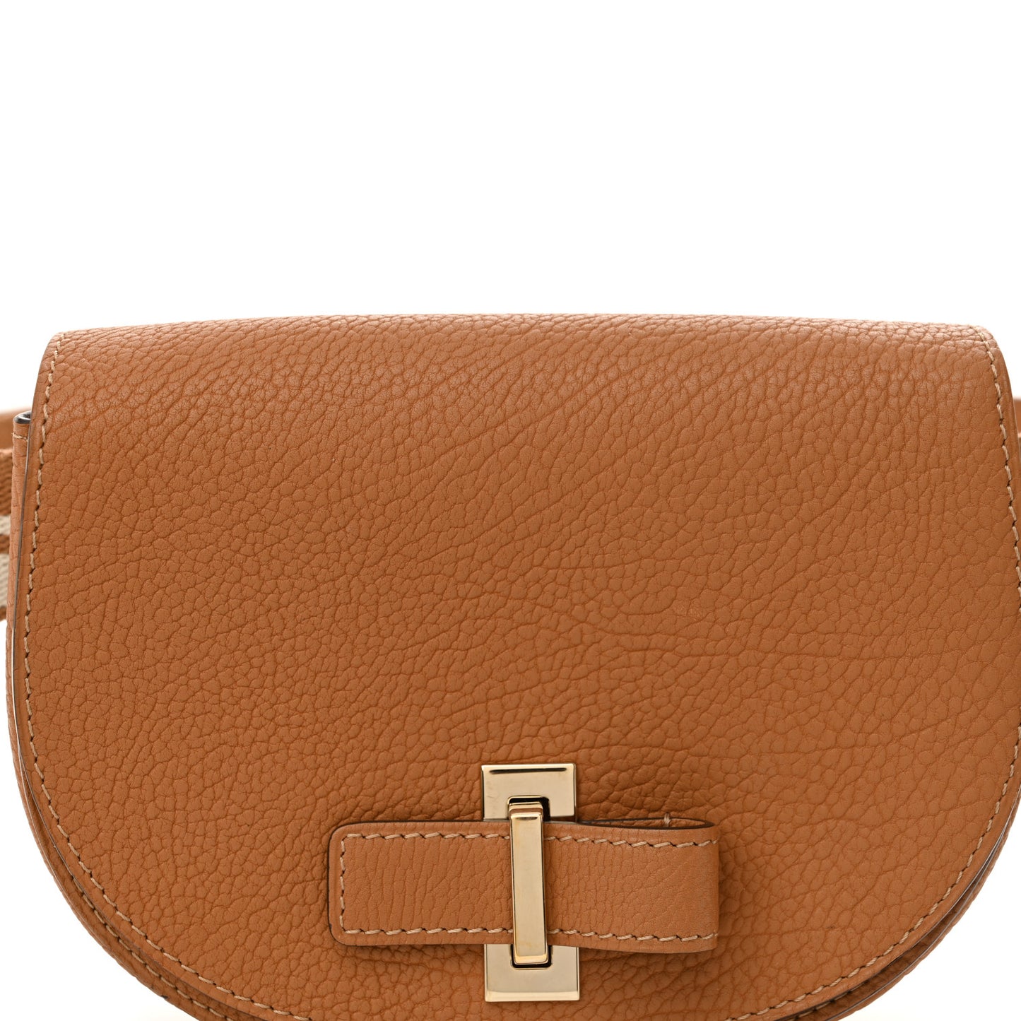 Crispy Calfskin Mini Le Mutin Saddle Belt Bag Vegetal