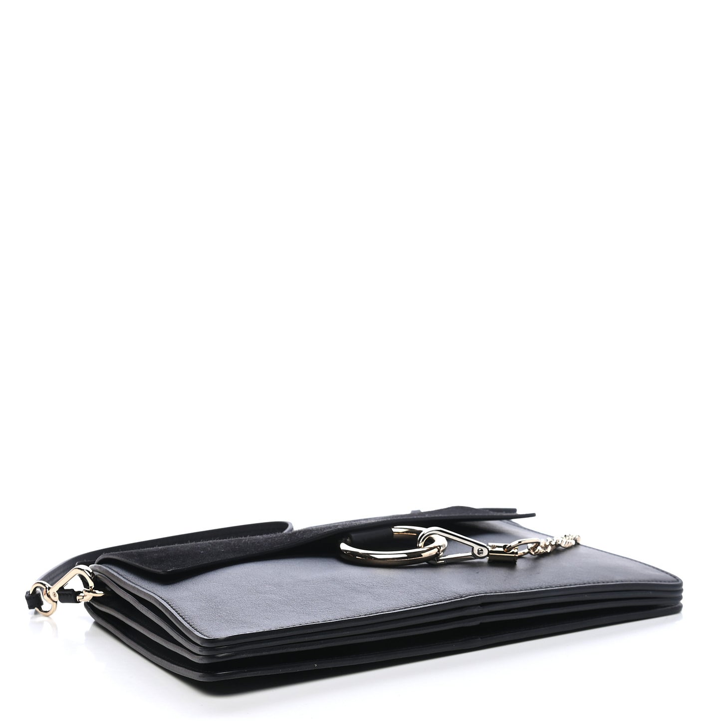 Suede Calfskin Medium Faye Shoulder Bag Black