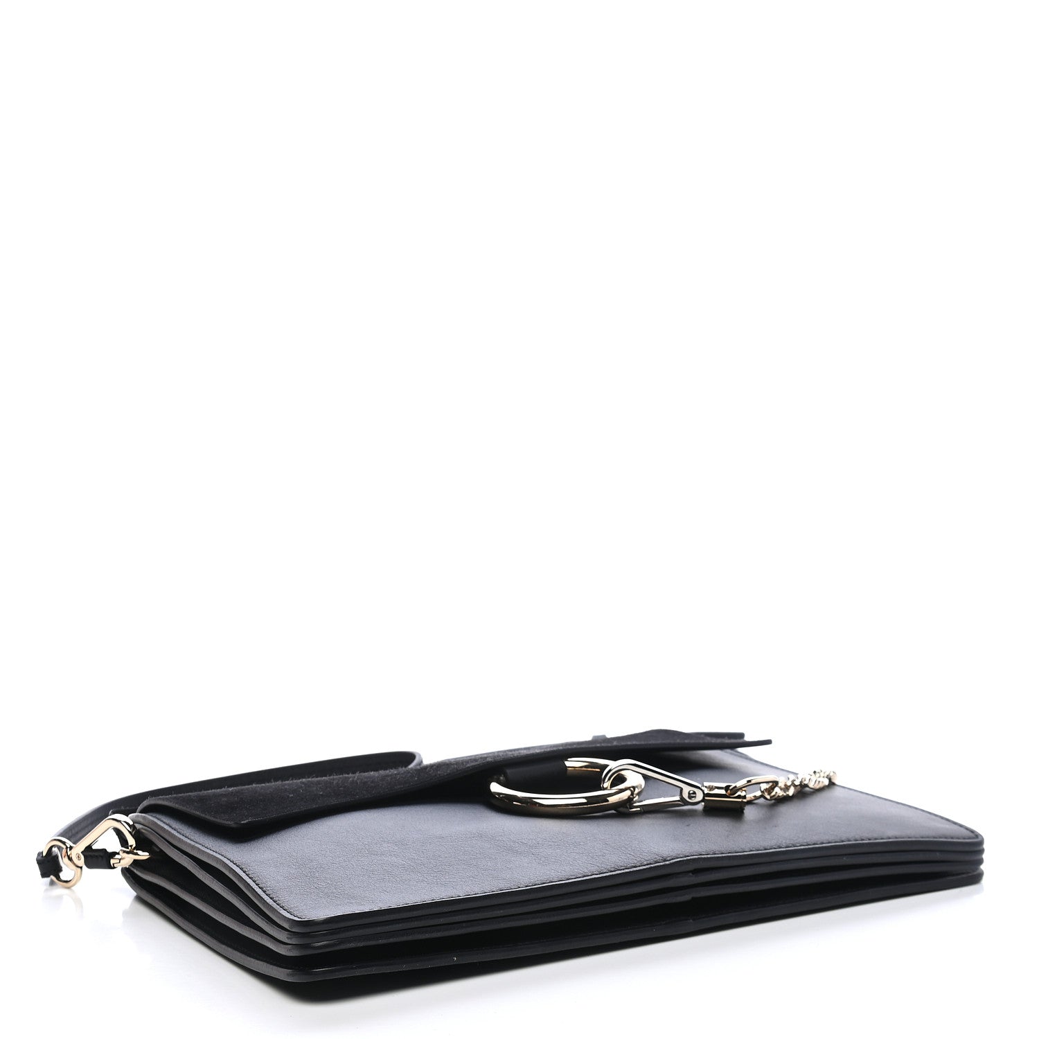 Chloe Suede Calfskin Medium Faye Shoulder Bag Black 4 of 9