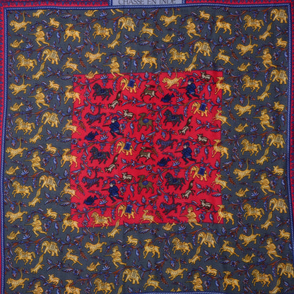 Hermes Cashmere Silk Chasse En Inde Scarf Purple 140 1 of 5