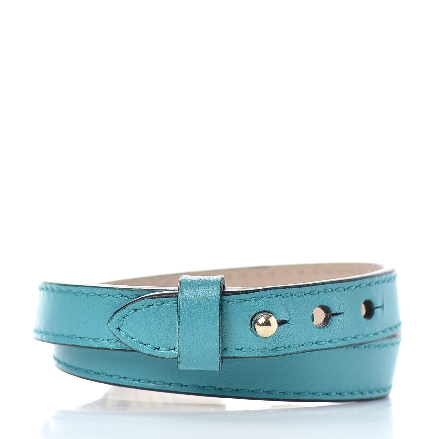 Bulgari Calfskin Serpenti Forever Multi-coiled Bracelet M Aquarelle Turquoise 3 of 4