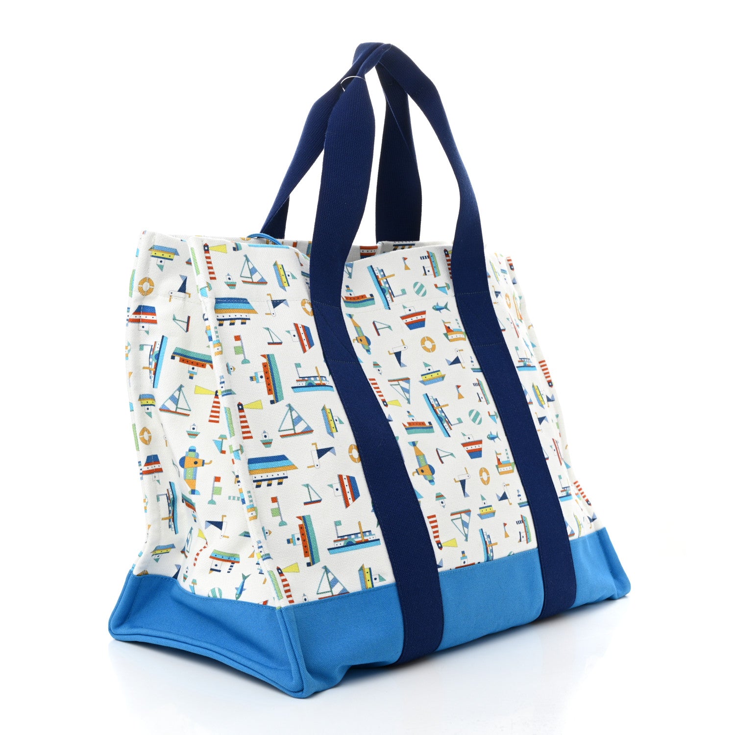 Hermes Cotton Canvas Petit Chalutier Nappy Bag Azur 4 of 10