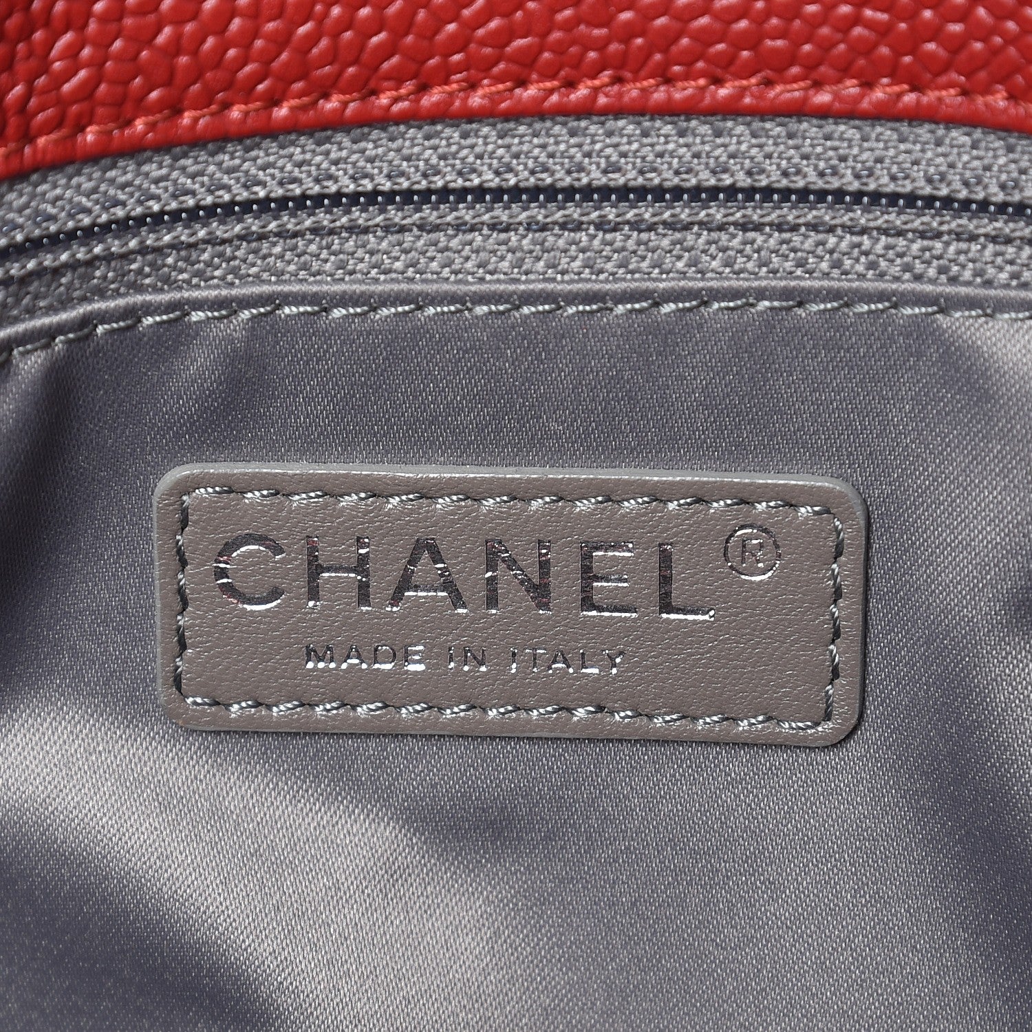 Chanel Caviar Quilted Grand Shopping Tote GST Red 6 of 9