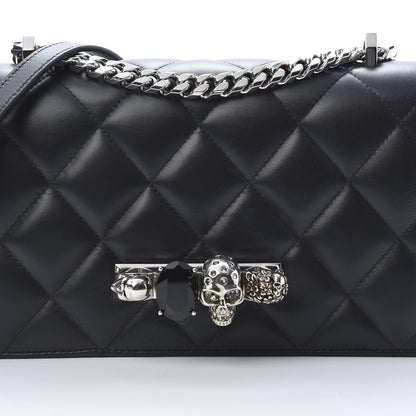 Alexander McQueen Lambskin Quilted Knuckle Shoulder Bag Black 7 of 13