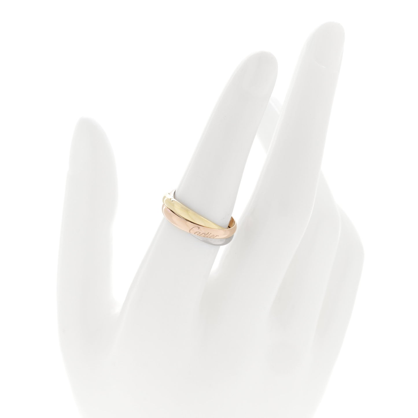 18K Pink Yellow White Gold Small Trinity Ring 53 6.25
