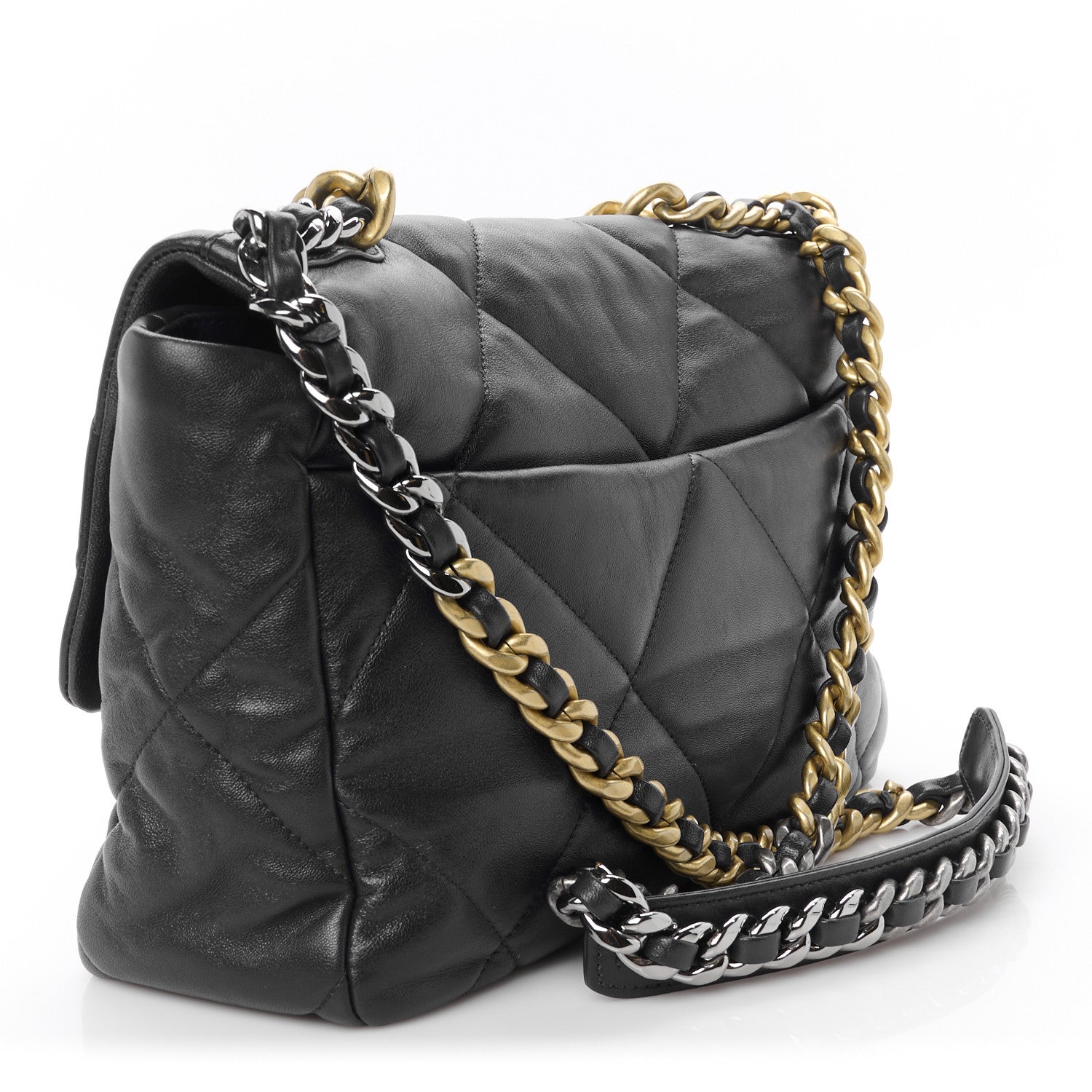 Chanel Lambskin Quilted Large Chanel 19 Flap Navy Blue 3 of 10
