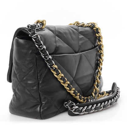 Chanel Lambskin Quilted Large Chanel 19 Flap Navy Blue 3 of 10