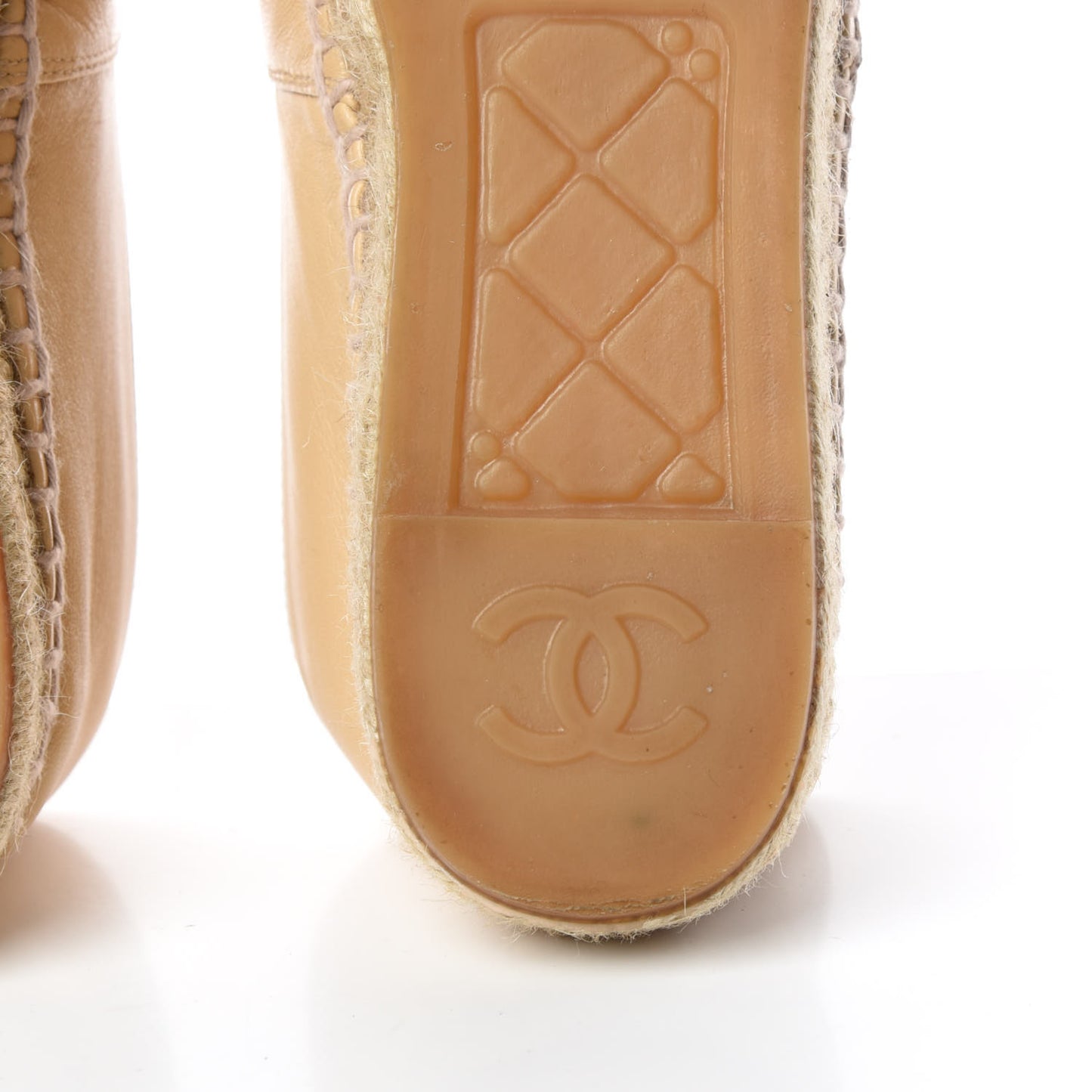 Lambskin CC Espadrilles 37 Beige Black