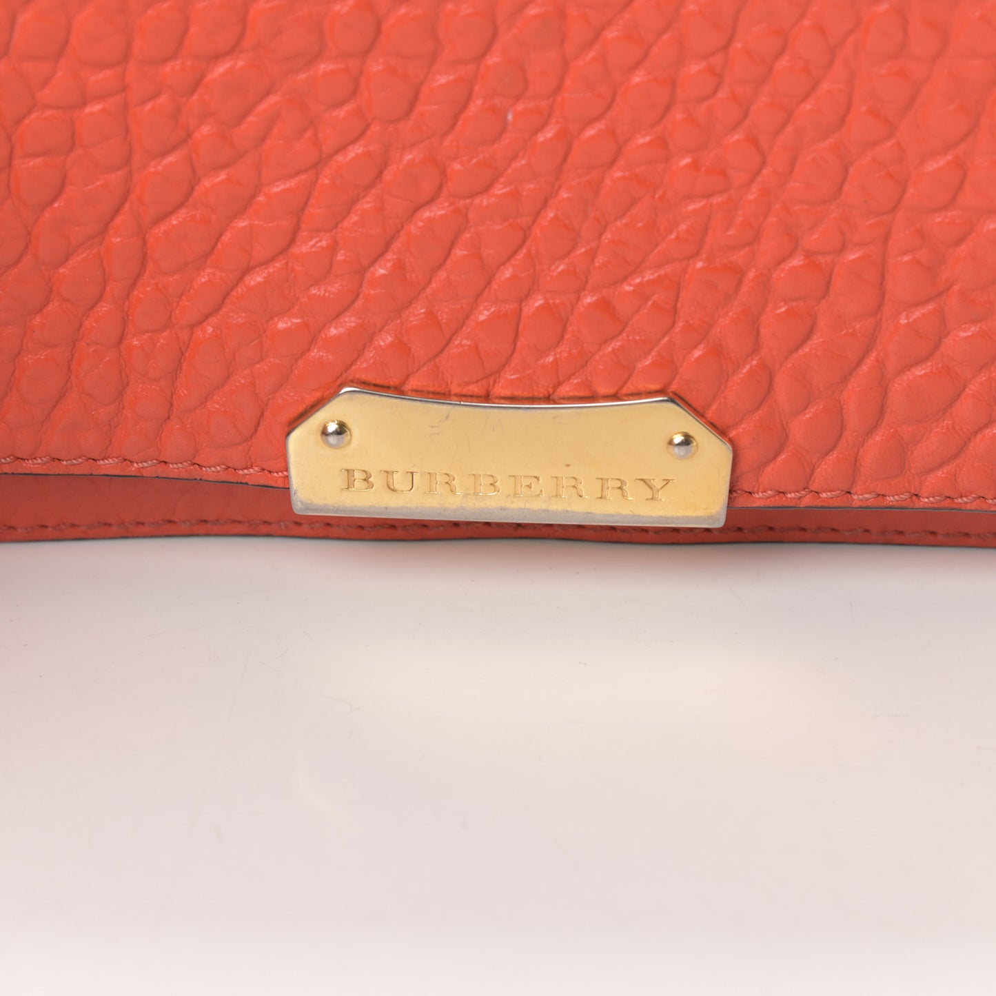 Signature Grain Small Madison Chain Clutch Orange