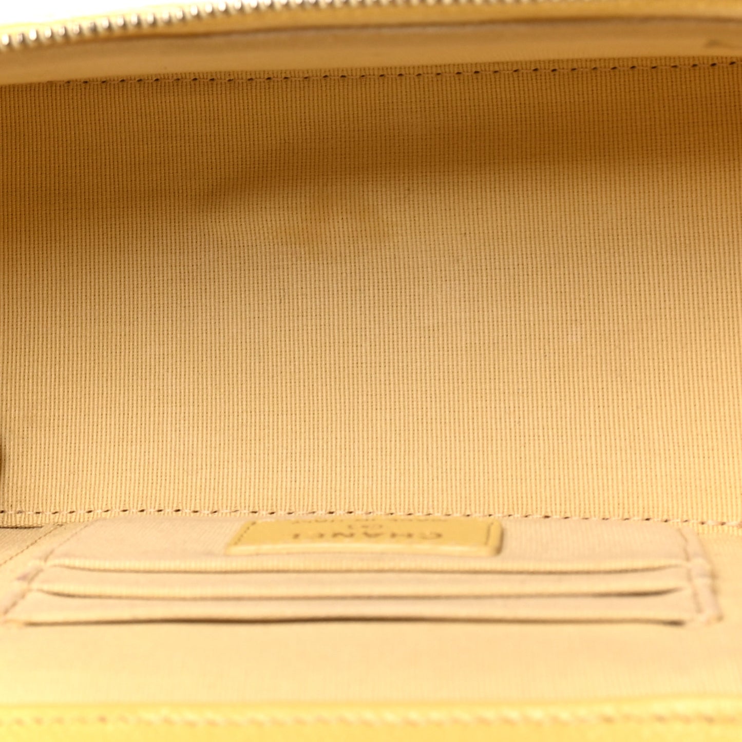 Caviar Quilted Small Tiny CC Vanity Case With Chain Yellow