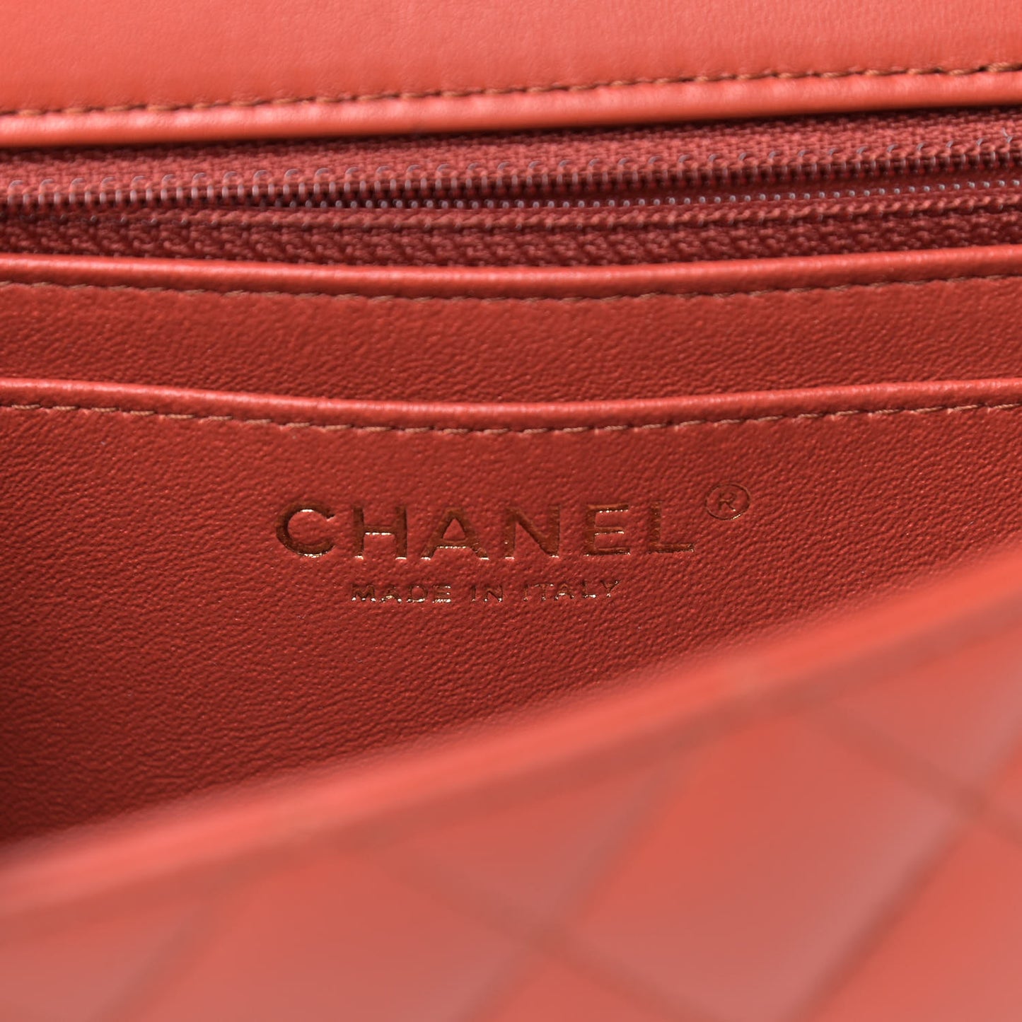 Lambskin Quilted Mini Rectangular Flap Brown